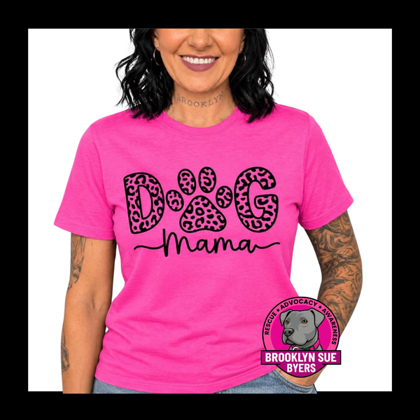 Dog Mama Leopard Pink Tee