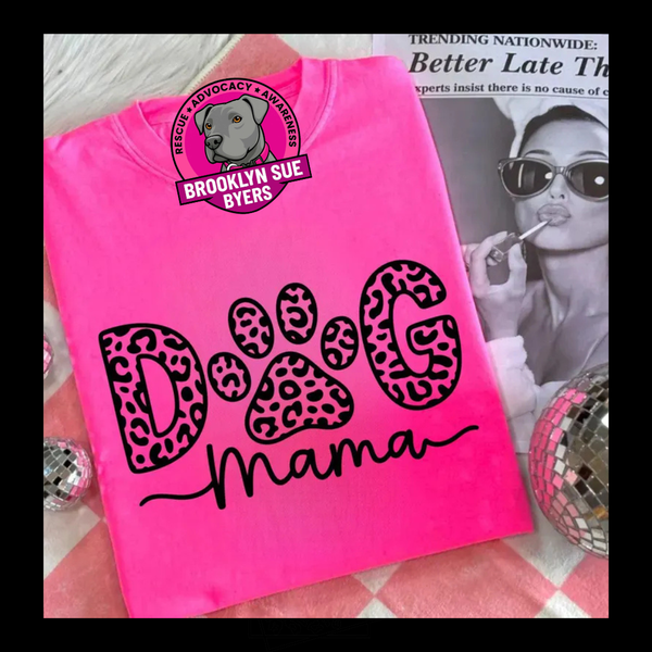 Dog Mama Leopard Pink Tee
